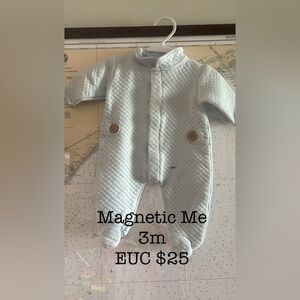 3m Magnetic Me Light Blue Quilted Baby Suit